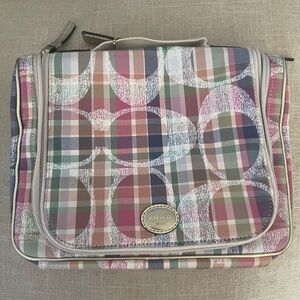Coach Plaid Cosmetic Bag with Signature Pattern